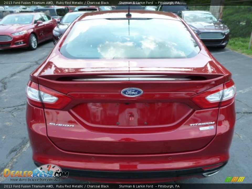 2013 Ford Fusion Titanium AWD Ruby Red Metallic / Charcoal Black Photo #3