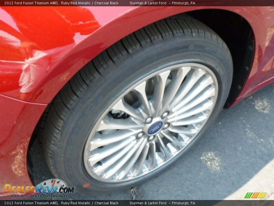 2013 Ford Fusion Titanium AWD Ruby Red Metallic / Charcoal Black Photo #7
