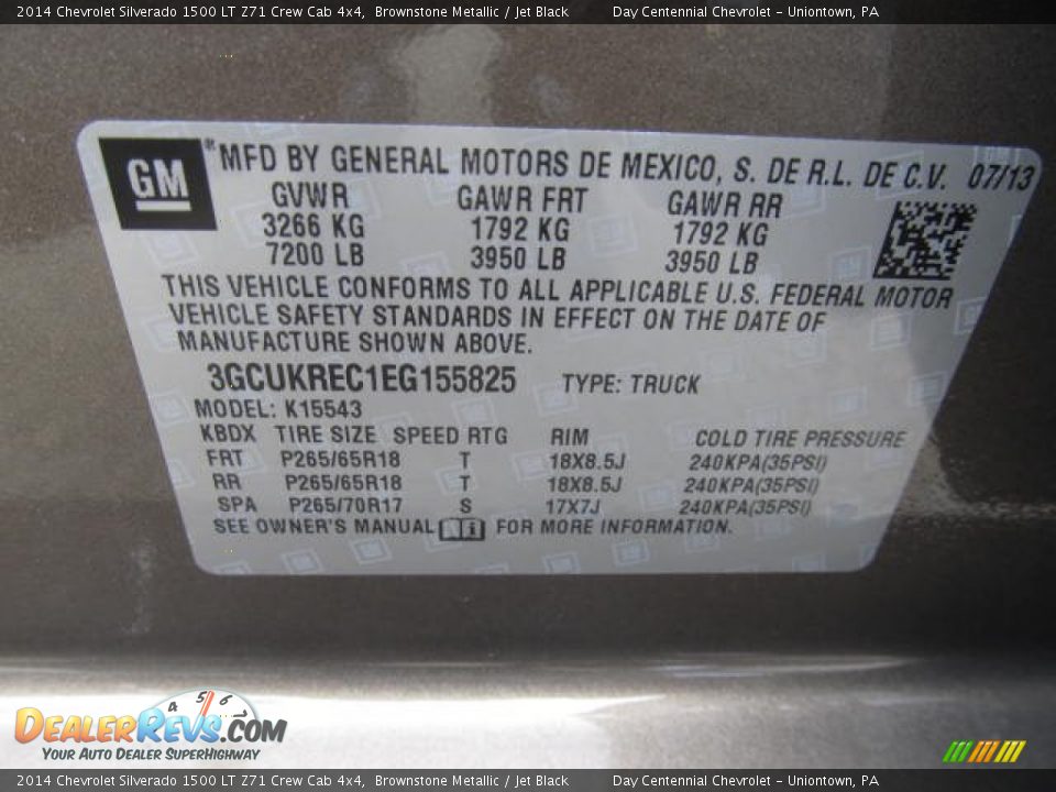 2014 Chevrolet Silverado 1500 LT Z71 Crew Cab 4x4 Brownstone Metallic / Jet Black Photo #19