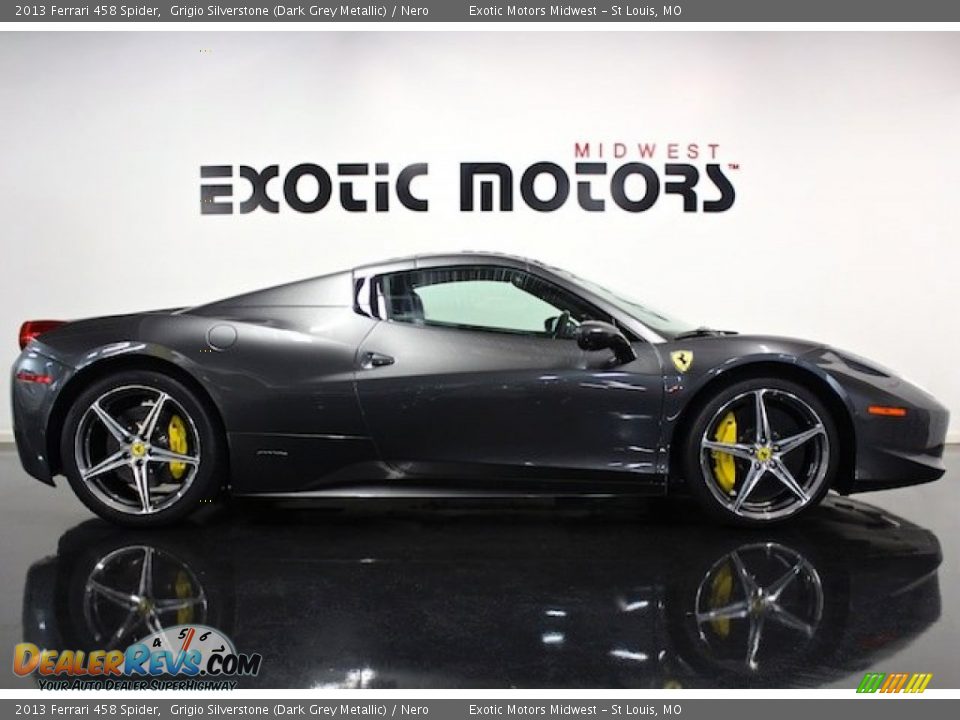 2013 Ferrari 458 Spider Grigio Silverstone (Dark Grey Metallic) / Nero Photo #4