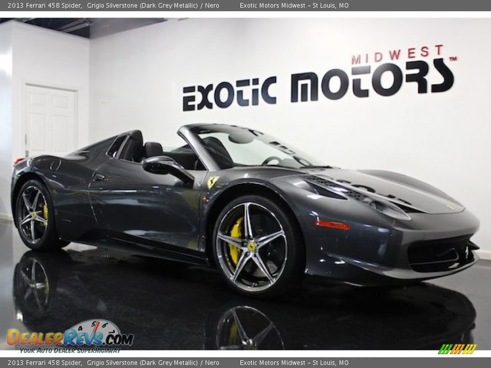 2013 Ferrari 458 Spider Grigio Silverstone (Dark Grey Metallic) / Nero Photo #5
