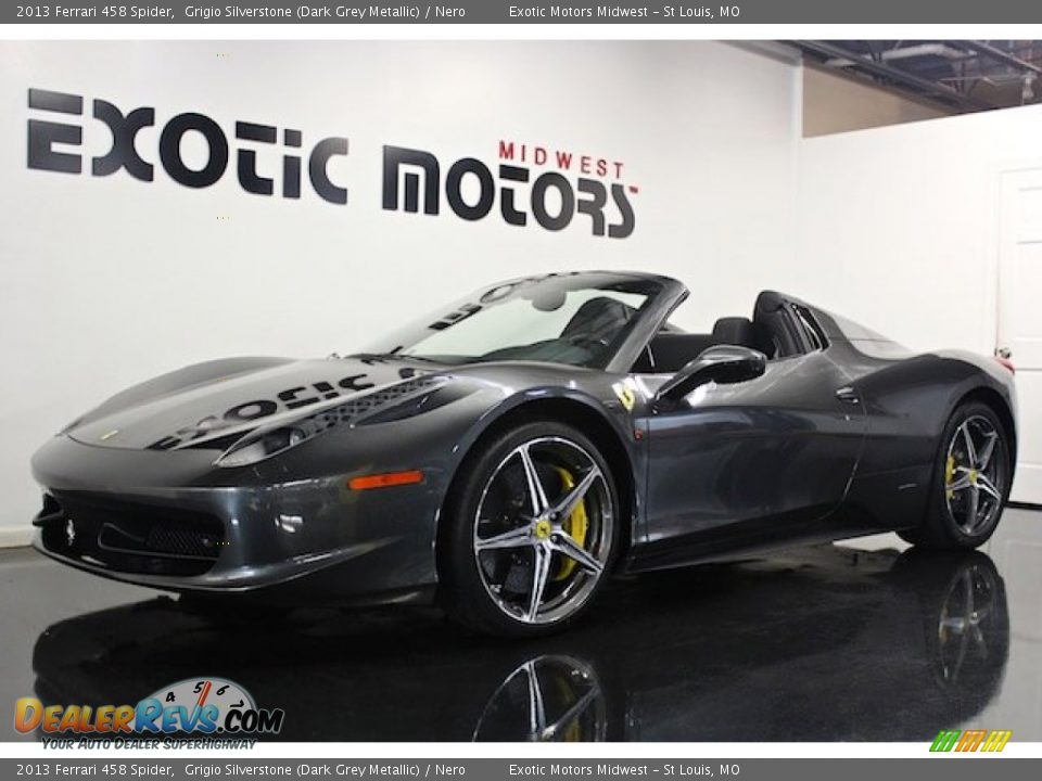 2013 Ferrari 458 Spider Grigio Silverstone (Dark Grey Metallic) / Nero Photo #7