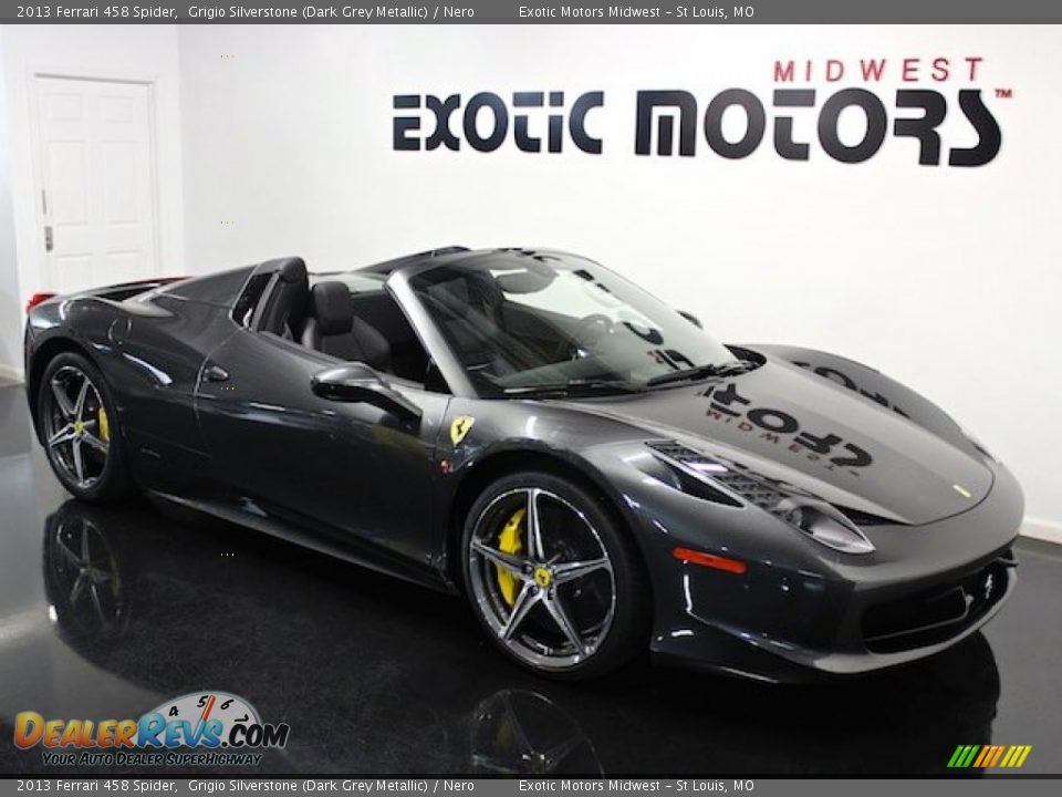2013 Ferrari 458 Spider Grigio Silverstone (Dark Grey Metallic) / Nero Photo #10