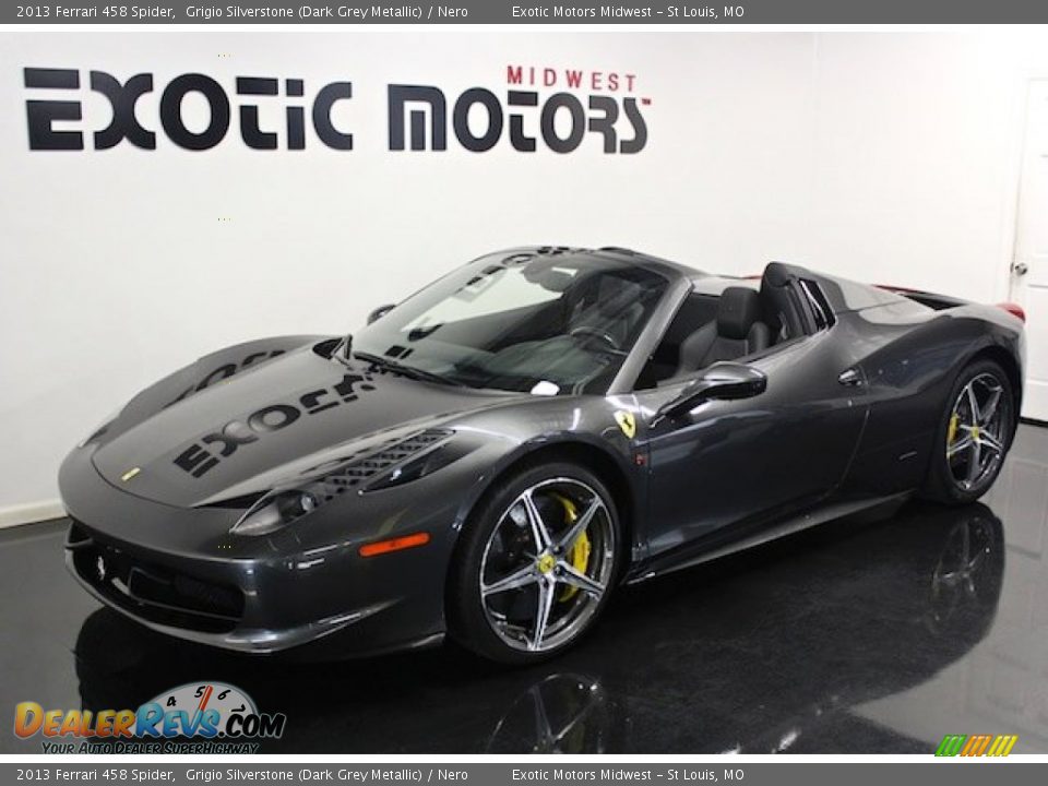 2013 Ferrari 458 Spider Grigio Silverstone (Dark Grey Metallic) / Nero Photo #11