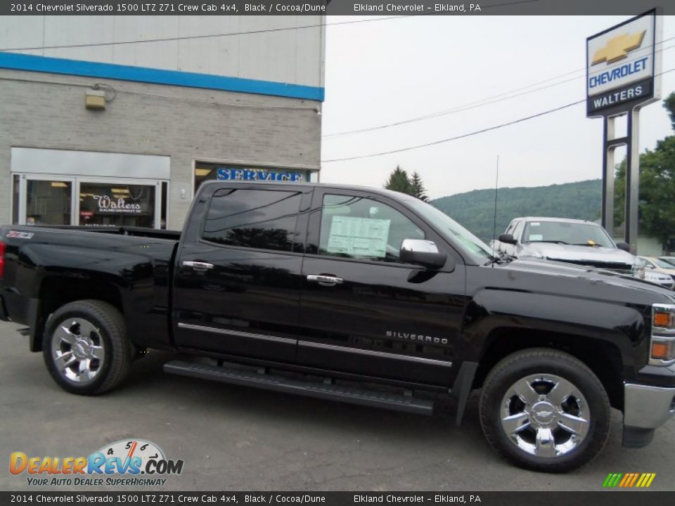 2014 Chevrolet Silverado 1500 LTZ Z71 Crew Cab 4x4 Black / Cocoa/Dune Photo #2