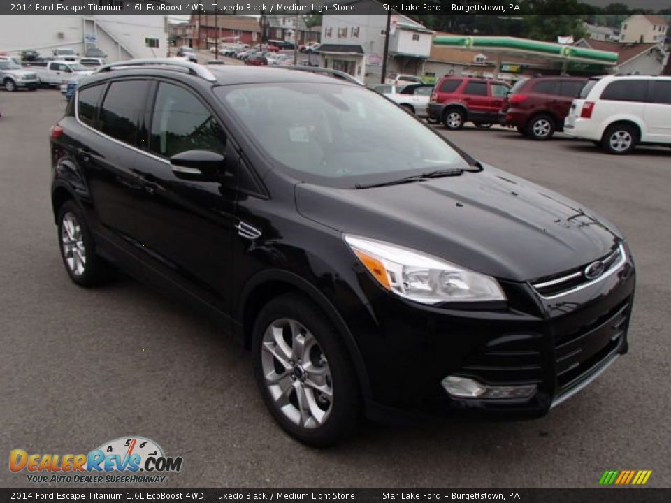 2014 Ford Escape Titanium 1.6L EcoBoost 4WD Tuxedo Black / Medium Light Stone Photo #3