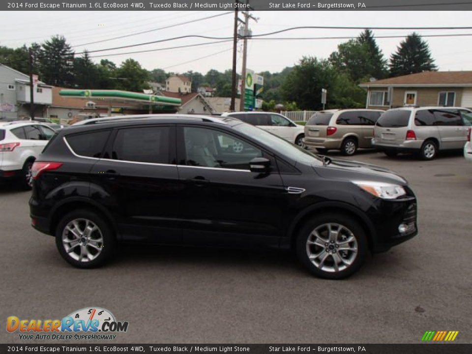 2014 Ford Escape Titanium 1.6L EcoBoost 4WD Tuxedo Black / Medium Light Stone Photo #4