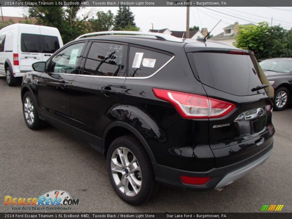 2014 Ford Escape Titanium 1.6L EcoBoost 4WD Tuxedo Black / Medium Light Stone Photo #7