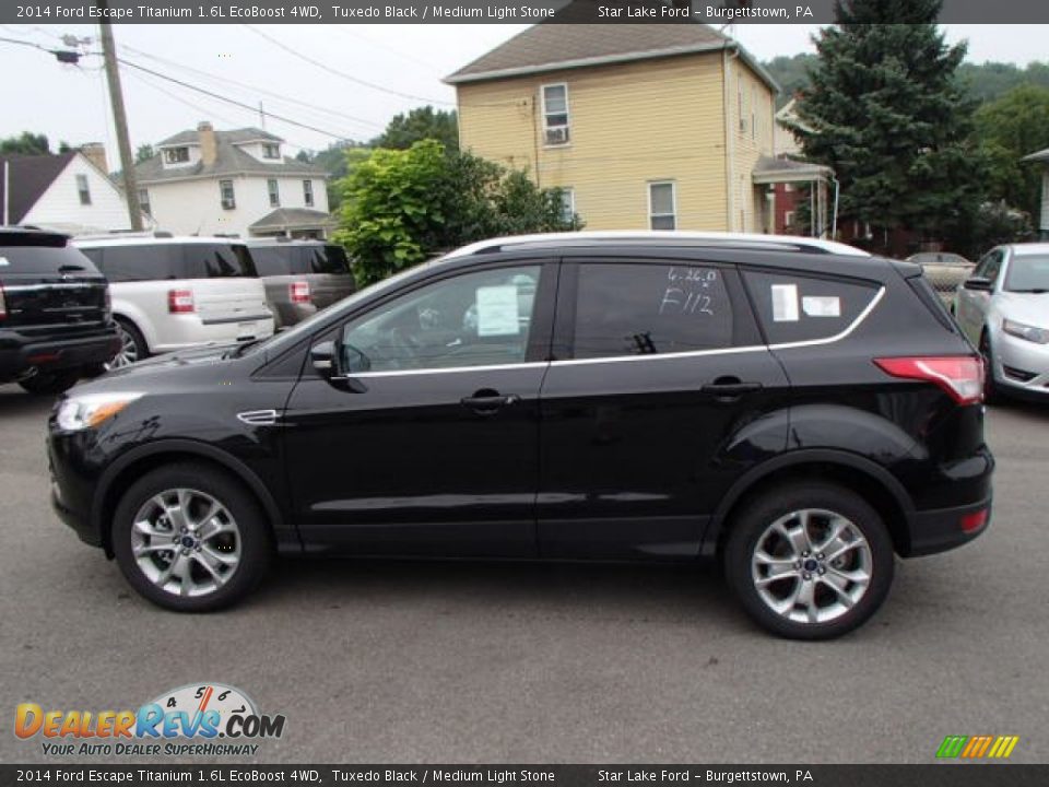 2014 Ford Escape Titanium 1.6L EcoBoost 4WD Tuxedo Black / Medium Light Stone Photo #8