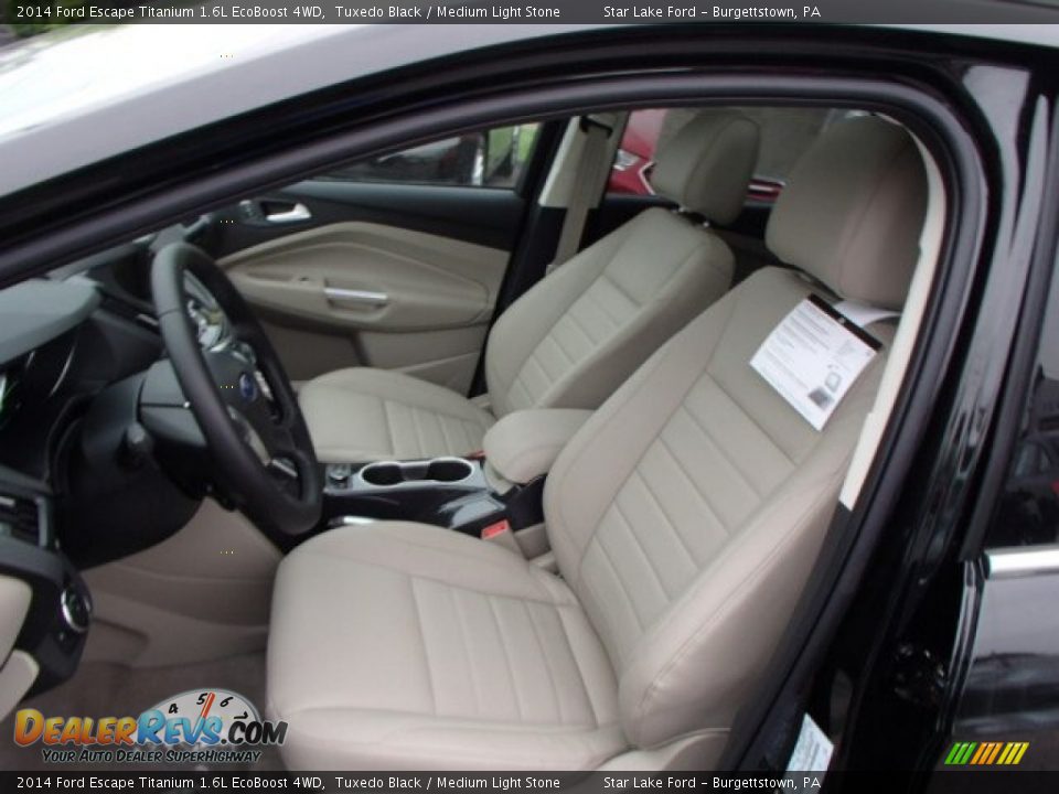 2014 Ford Escape Titanium 1.6L EcoBoost 4WD Tuxedo Black / Medium Light Stone Photo #10