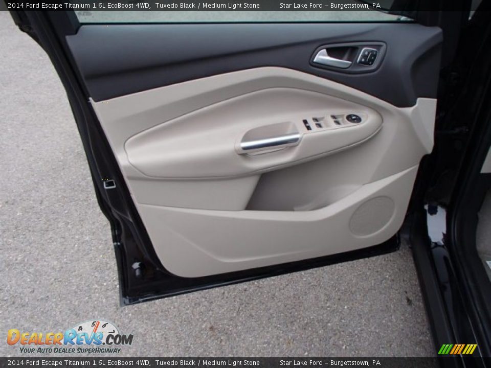 2014 Ford Escape Titanium 1.6L EcoBoost 4WD Tuxedo Black / Medium Light Stone Photo #11