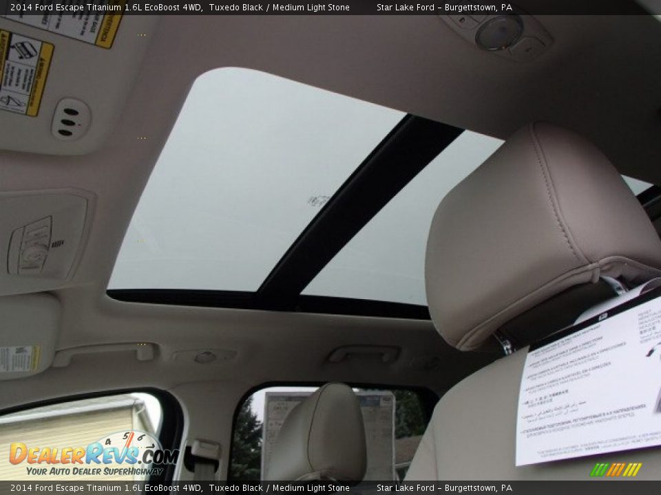 2014 Ford Escape Titanium 1.6L EcoBoost 4WD Tuxedo Black / Medium Light Stone Photo #17