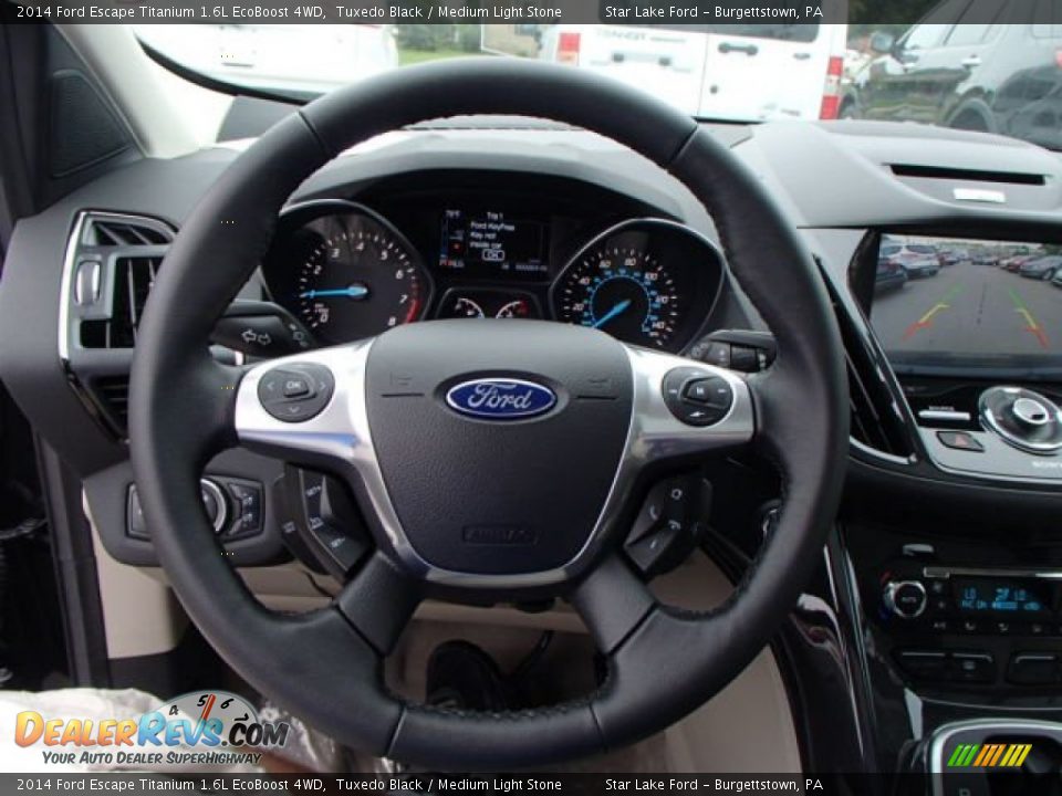 2014 Ford Escape Titanium 1.6L EcoBoost 4WD Tuxedo Black / Medium Light Stone Photo #23