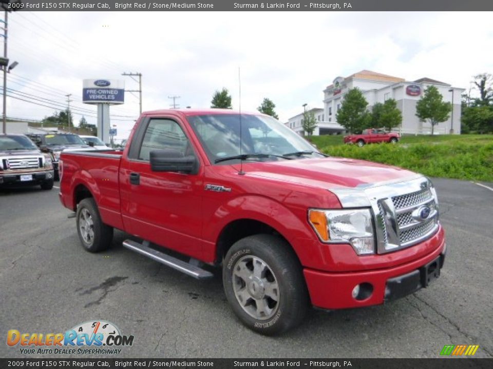 2009 Ford F150 STX Regular Cab Bright Red / Stone/Medium Stone Photo #1