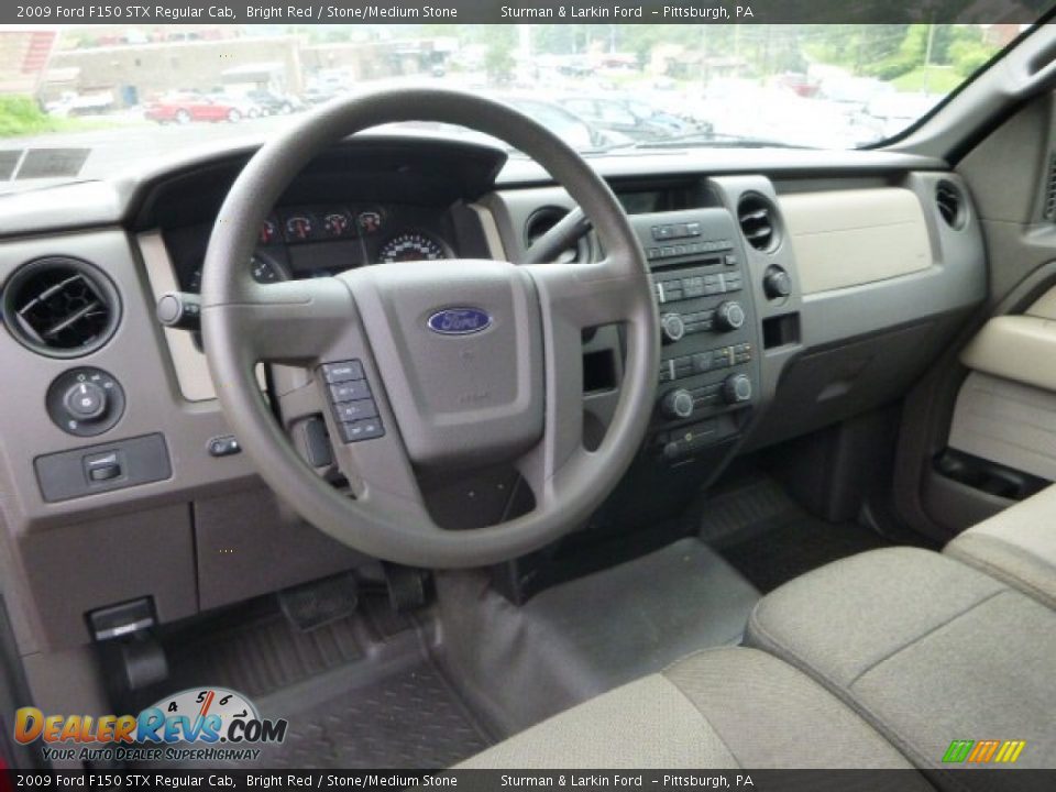 2009 Ford F150 STX Regular Cab Bright Red / Stone/Medium Stone Photo #9