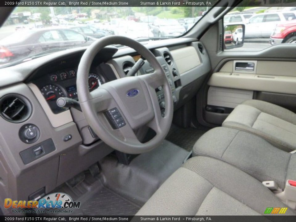 2009 Ford F150 STX Regular Cab Bright Red / Stone/Medium Stone Photo #11