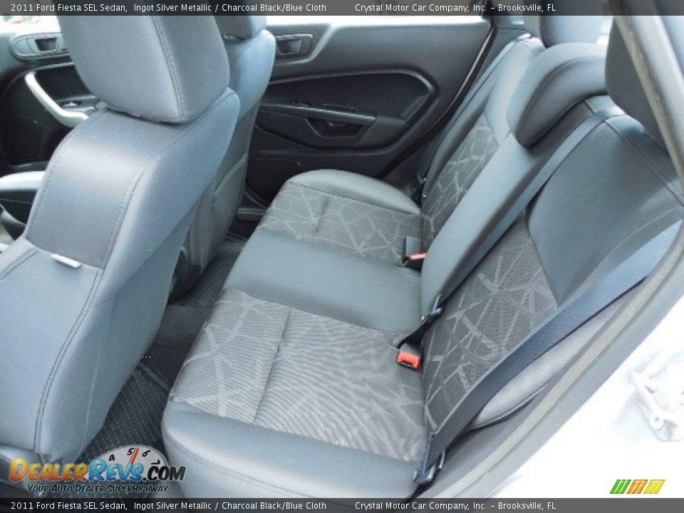 2011 Ford Fiesta SEL Sedan Ingot Silver Metallic / Charcoal Black/Blue Cloth Photo #5