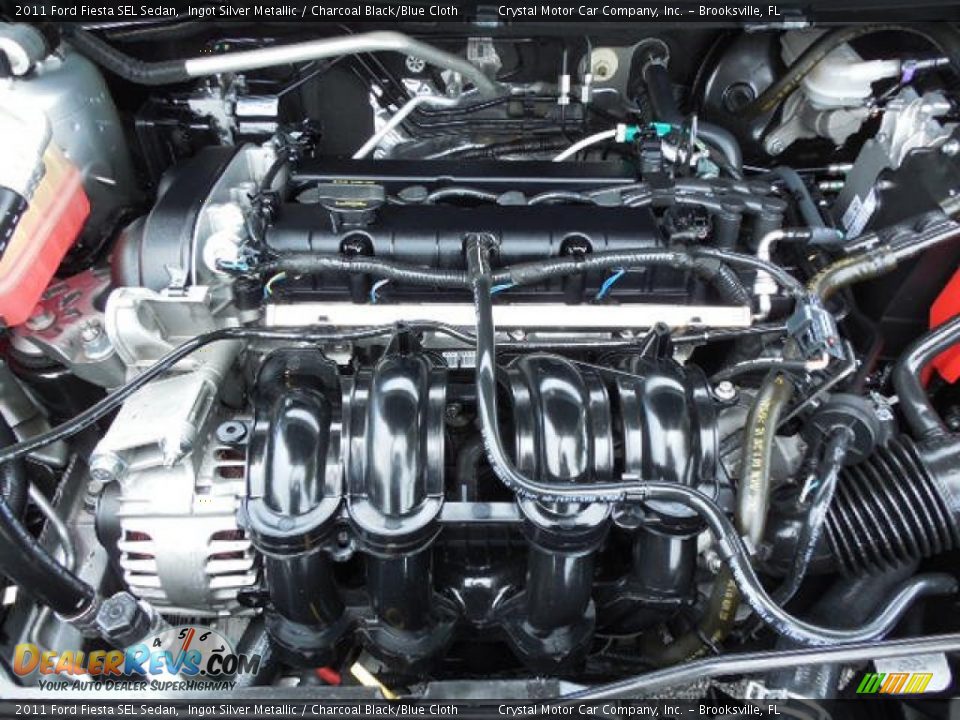 2011 Ford Fiesta SEL Sedan Ingot Silver Metallic / Charcoal Black/Blue Cloth Photo #16