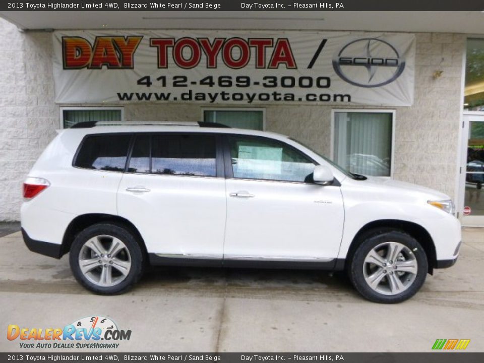 2013 Toyota Highlander Limited 4WD Blizzard White Pearl / Sand Beige Photo #1