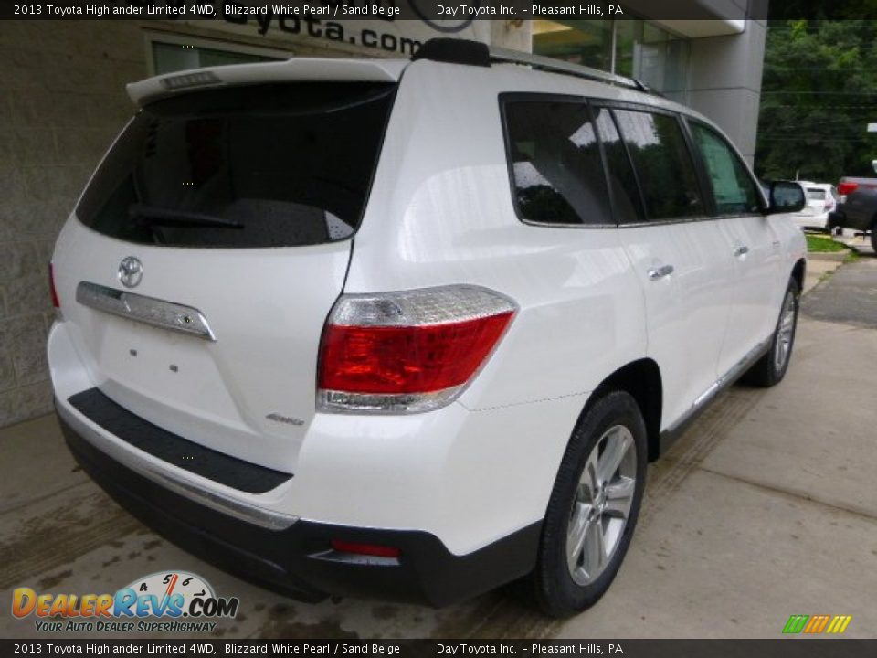 2013 Toyota Highlander Limited 4WD Blizzard White Pearl / Sand Beige Photo #2