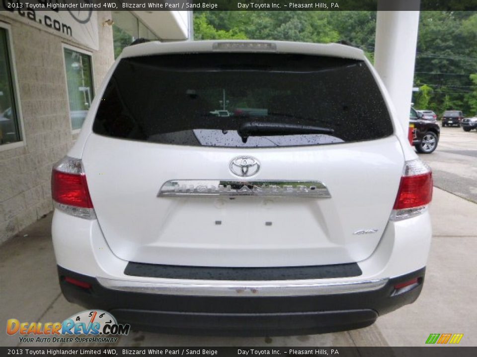 2013 Toyota Highlander Limited 4WD Blizzard White Pearl / Sand Beige Photo #3
