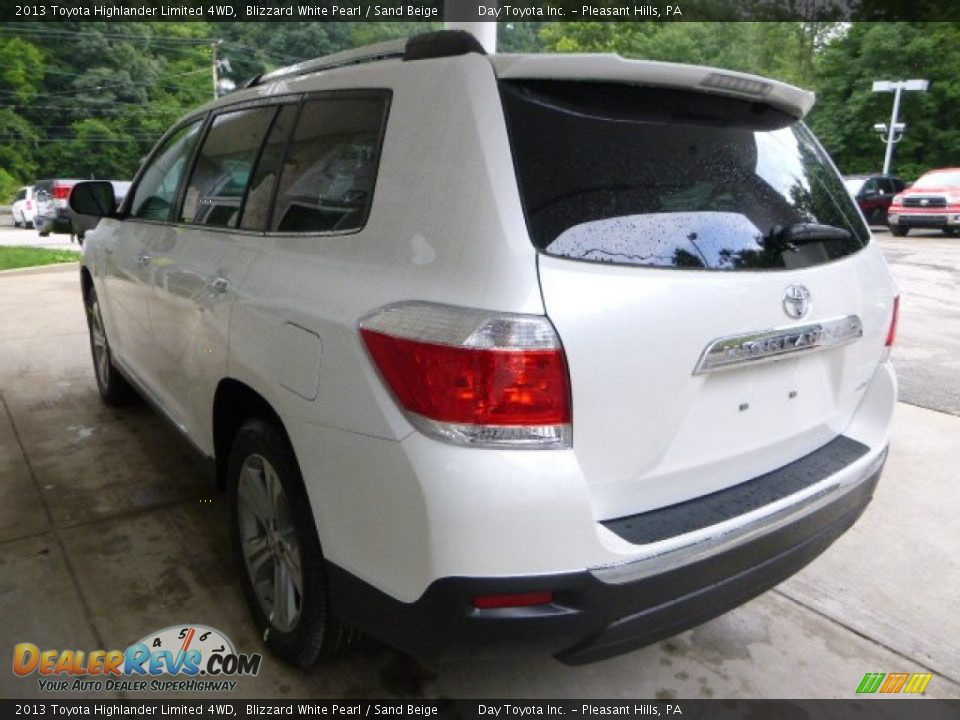 2013 Toyota Highlander Limited 4WD Blizzard White Pearl / Sand Beige Photo #4