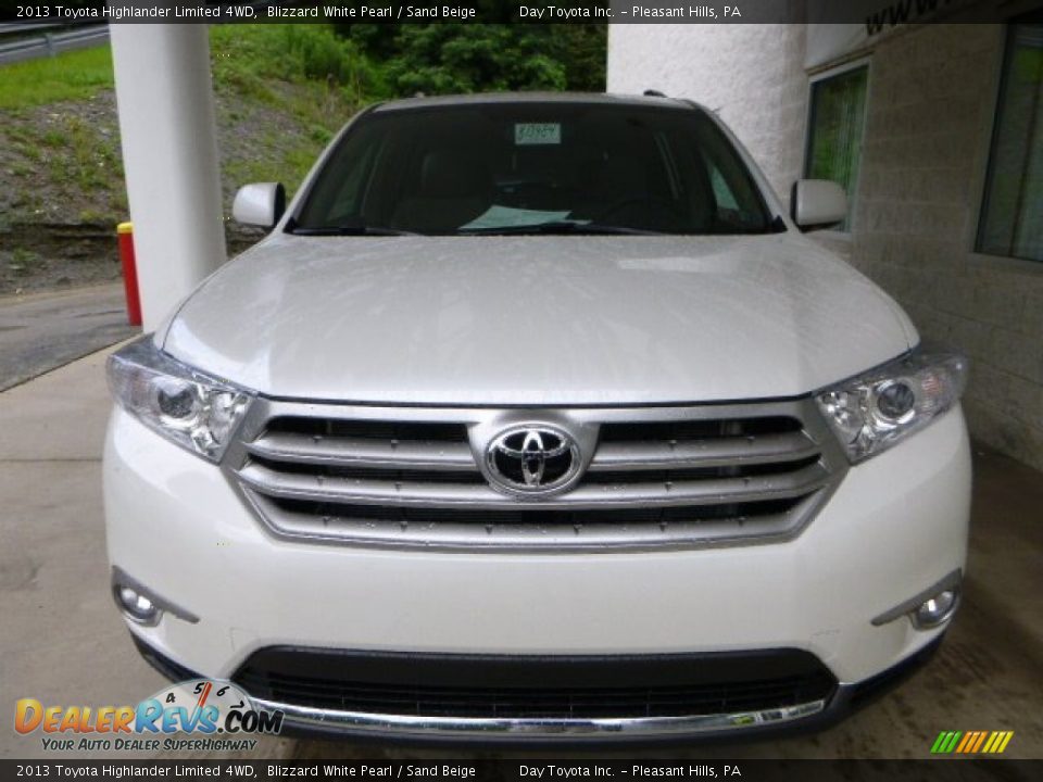 2013 Toyota Highlander Limited 4WD Blizzard White Pearl / Sand Beige Photo #6