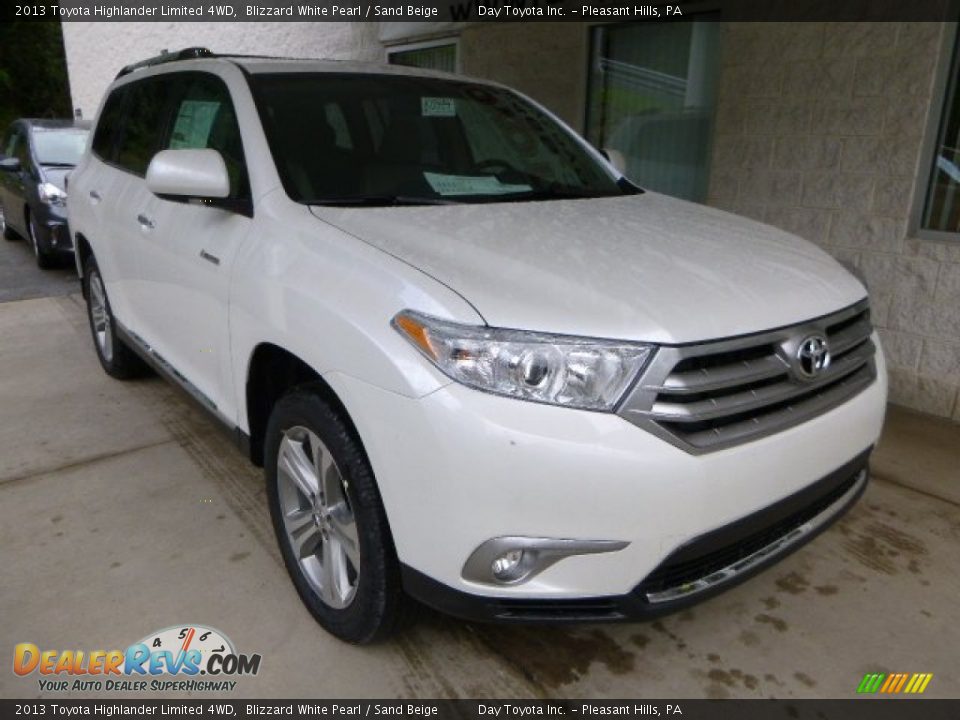 2013 Toyota Highlander Limited 4WD Blizzard White Pearl / Sand Beige Photo #7