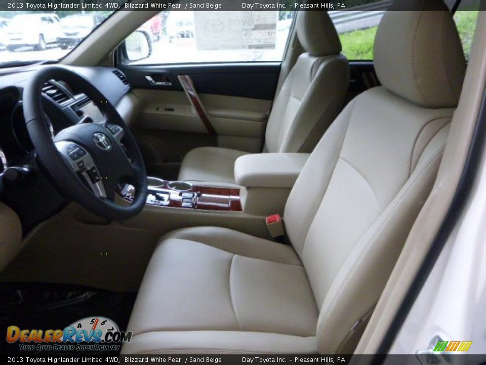 2013 Toyota Highlander Limited 4WD Blizzard White Pearl / Sand Beige Photo #12