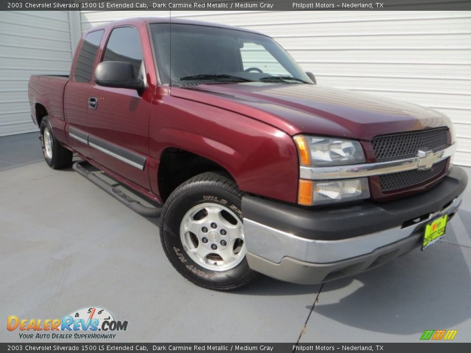 2003 Chevrolet Silverado 1500 LS Extended Cab Dark Carmine Red Metallic / Medium Gray Photo #1