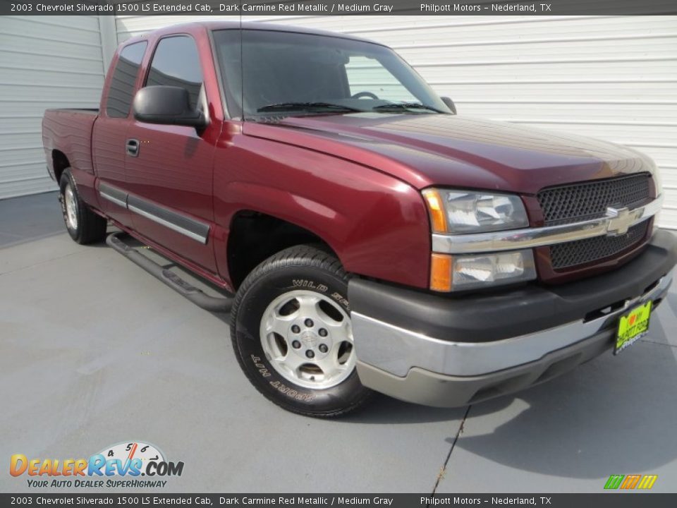 2003 Chevrolet Silverado 1500 LS Extended Cab Dark Carmine Red Metallic / Medium Gray Photo #2