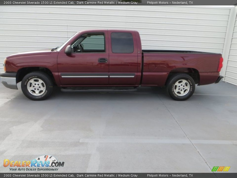2003 Chevrolet Silverado 1500 LS Extended Cab Dark Carmine Red Metallic / Medium Gray Photo #6