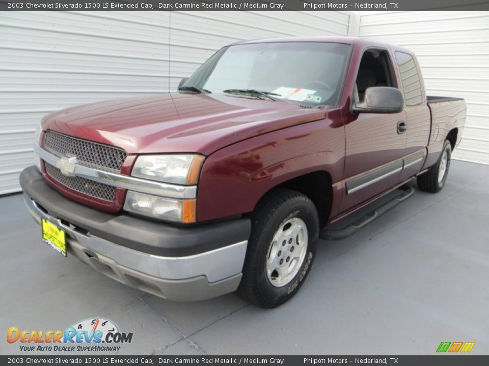 2003 Chevrolet Silverado 1500 LS Extended Cab Dark Carmine Red Metallic / Medium Gray Photo #7