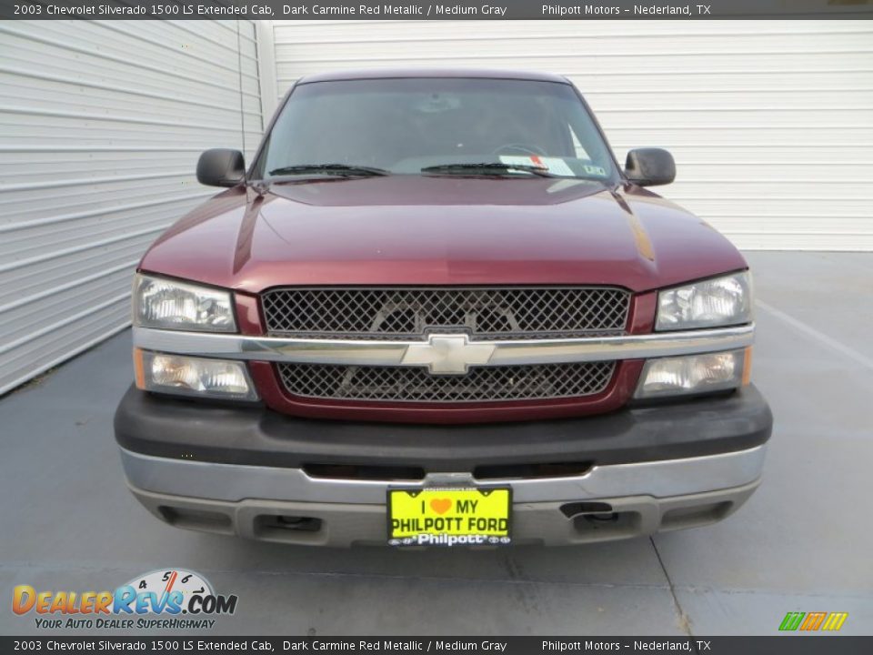 2003 Chevrolet Silverado 1500 LS Extended Cab Dark Carmine Red Metallic / Medium Gray Photo #8