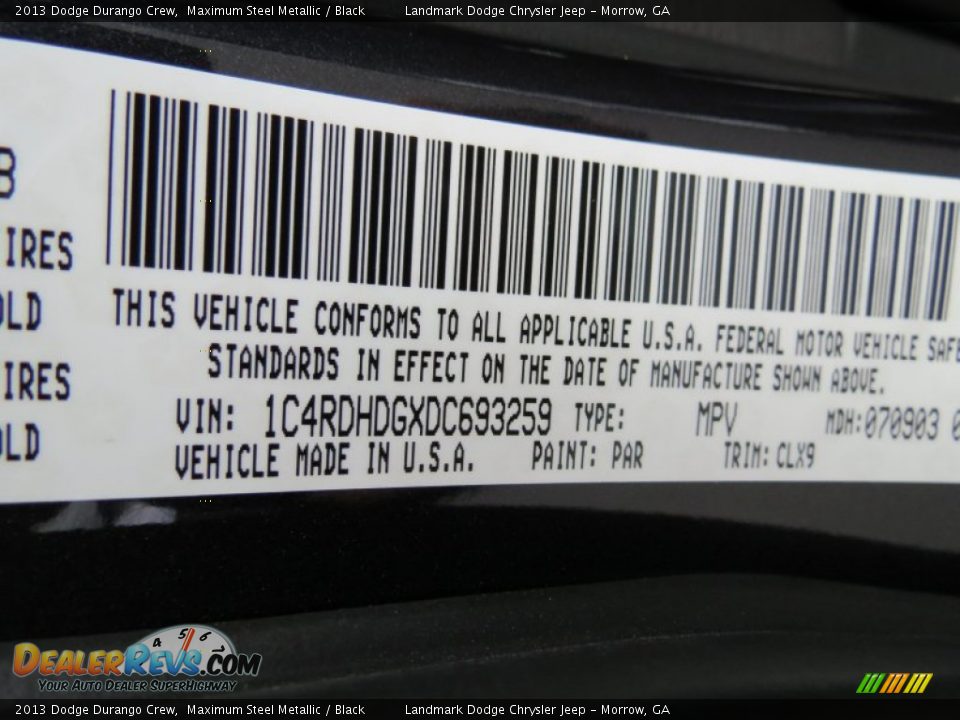 2013 Dodge Durango Crew Maximum Steel Metallic / Black Photo #10