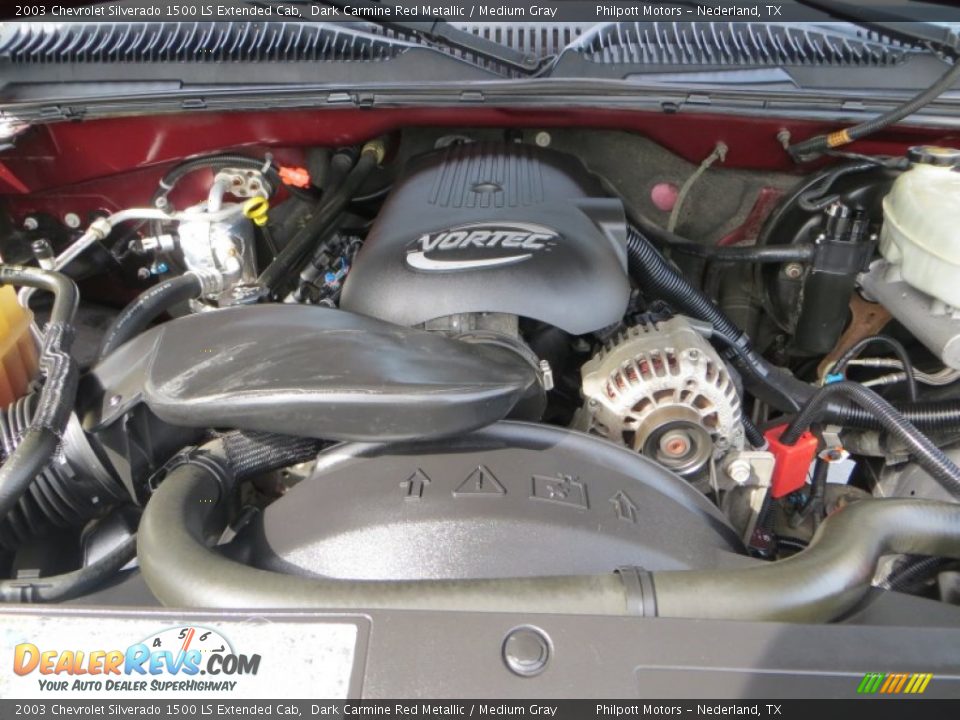 2003 Chevrolet Silverado 1500 LS Extended Cab Dark Carmine Red Metallic / Medium Gray Photo #21