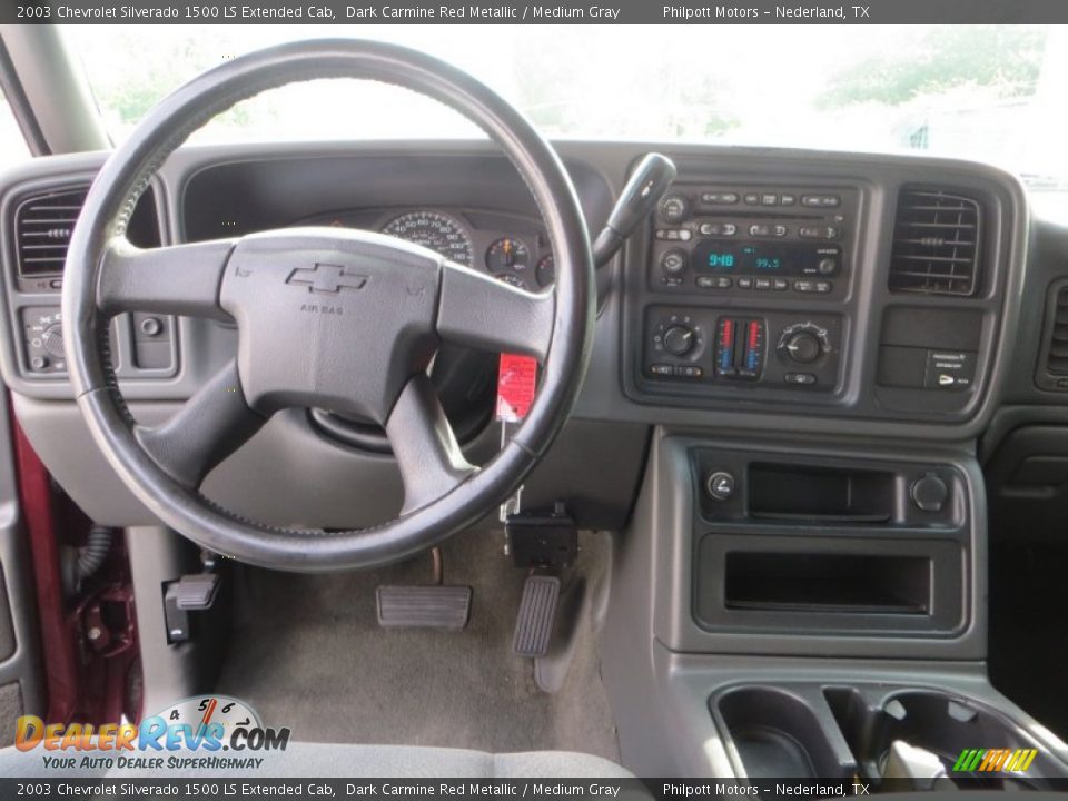 2003 Chevrolet Silverado 1500 LS Extended Cab Dark Carmine Red Metallic / Medium Gray Photo #31