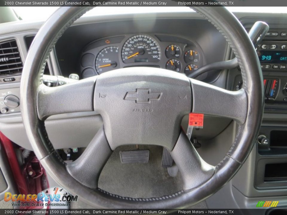 2003 Chevrolet Silverado 1500 LS Extended Cab Dark Carmine Red Metallic / Medium Gray Photo #34