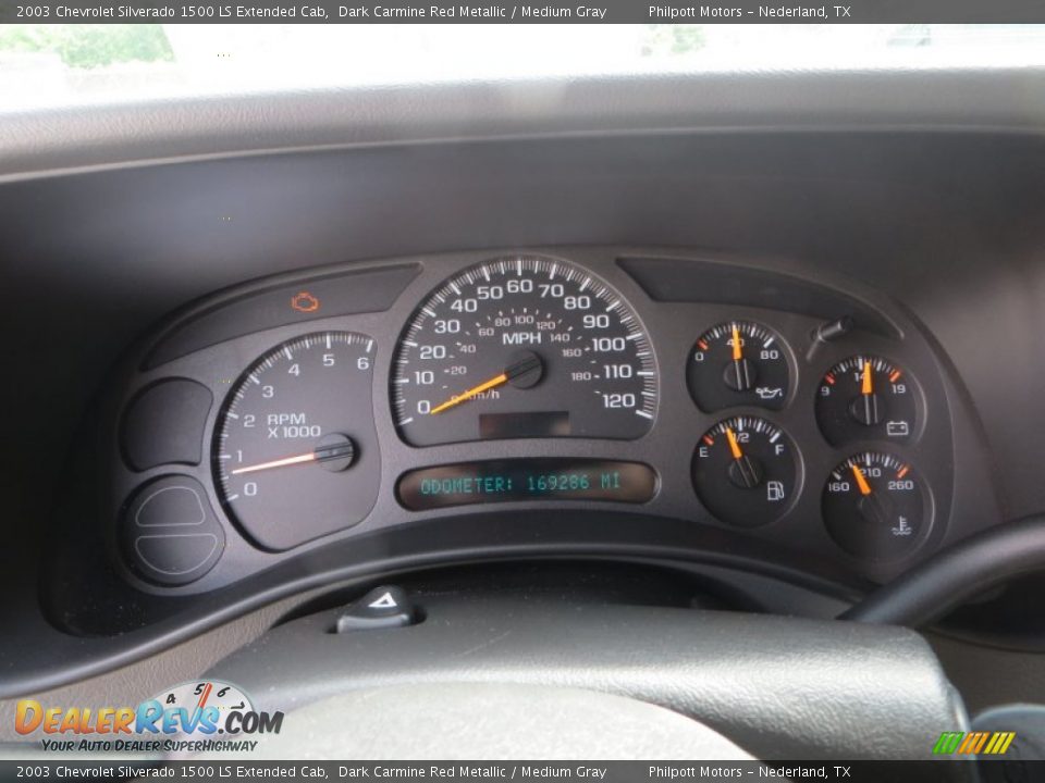 2003 Chevrolet Silverado 1500 LS Extended Cab Dark Carmine Red Metallic / Medium Gray Photo #35