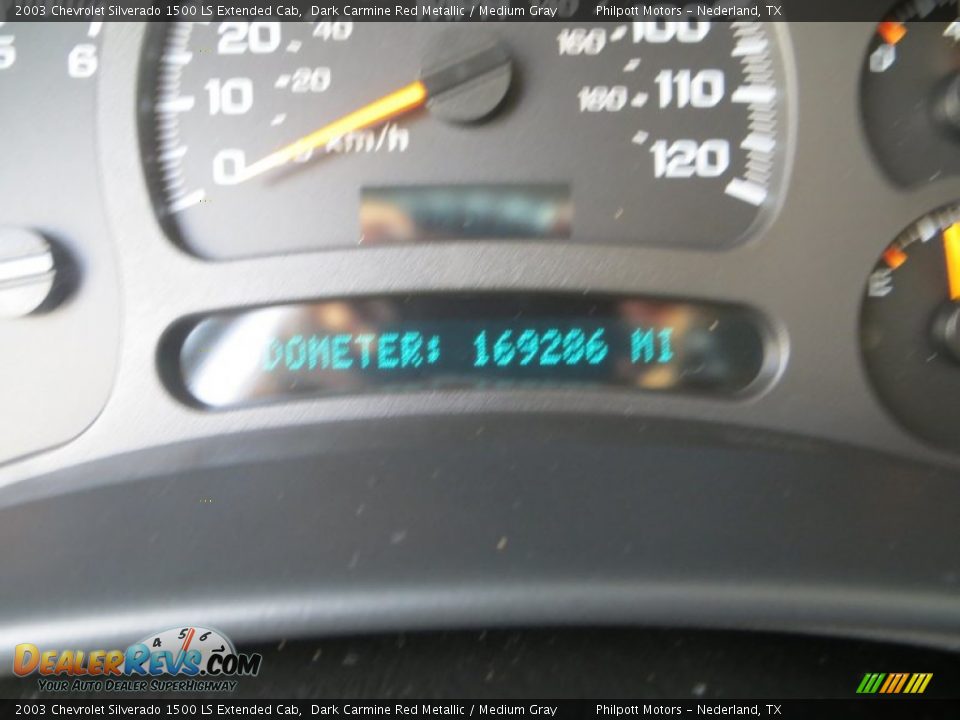 2003 Chevrolet Silverado 1500 LS Extended Cab Dark Carmine Red Metallic / Medium Gray Photo #36