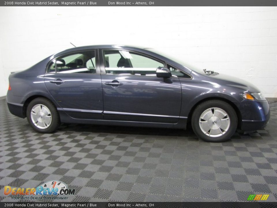 2008 Honda Civic Hybrid Sedan Magnetic Pearl / Blue Photo #3
