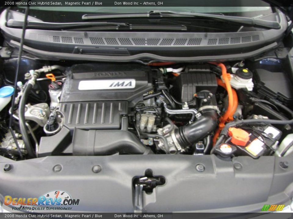 2008 Honda Civic Hybrid Sedan Magnetic Pearl / Blue Photo #5
