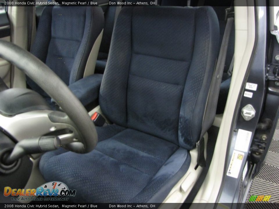 2008 Honda Civic Hybrid Sedan Magnetic Pearl / Blue Photo #6