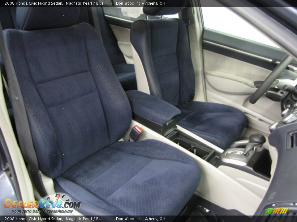 2008 Honda Civic Hybrid Sedan Magnetic Pearl / Blue Photo #9