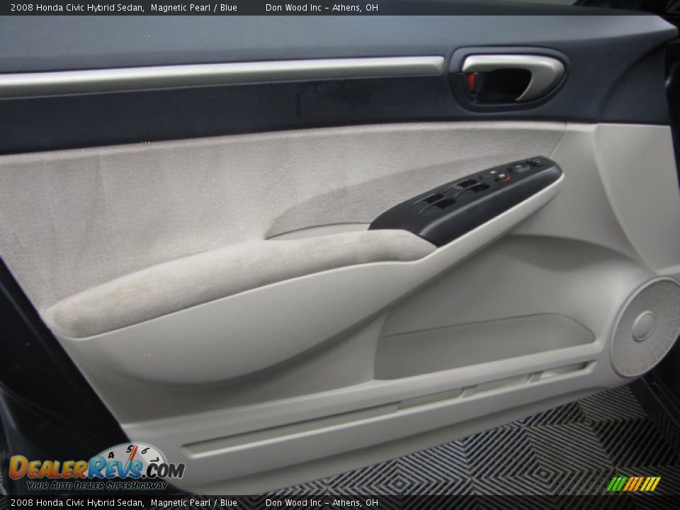 2008 Honda Civic Hybrid Sedan Magnetic Pearl / Blue Photo #10