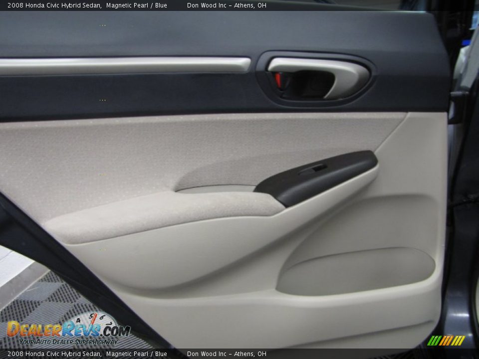 2008 Honda Civic Hybrid Sedan Magnetic Pearl / Blue Photo #12