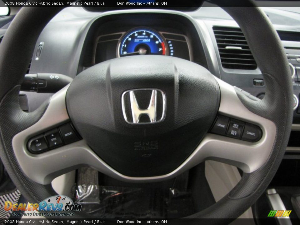 2008 Honda Civic Hybrid Sedan Magnetic Pearl / Blue Photo #15