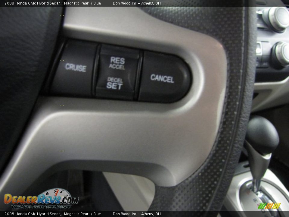 2008 Honda Civic Hybrid Sedan Magnetic Pearl / Blue Photo #17