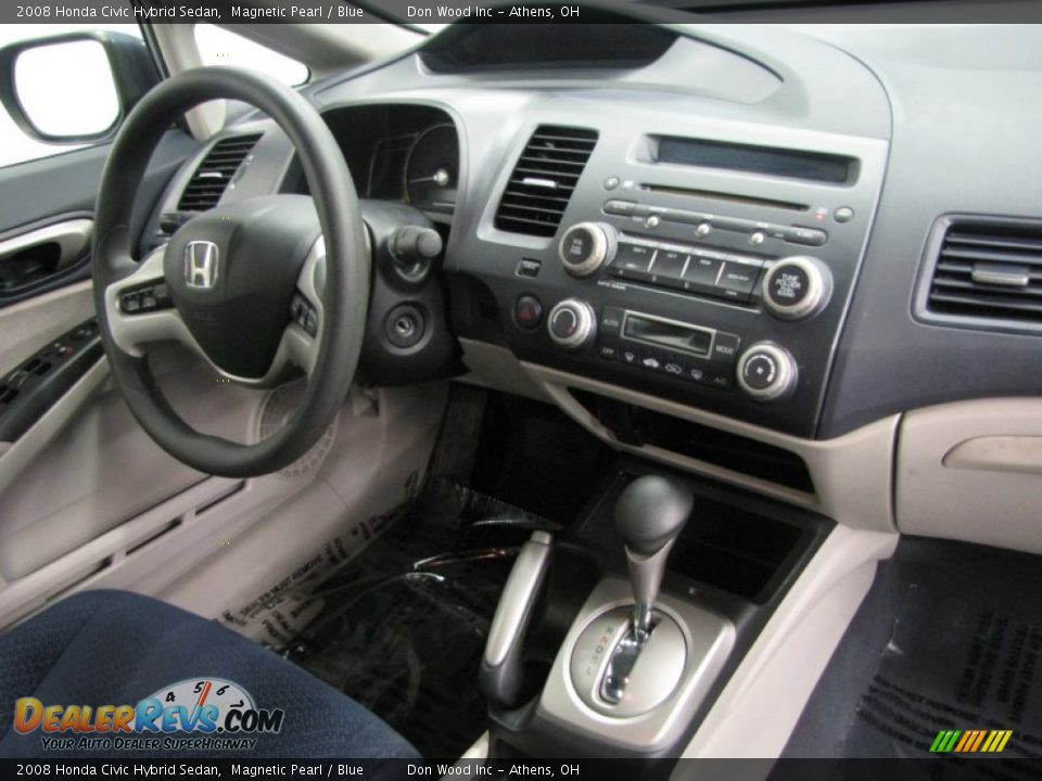 2008 Honda Civic Hybrid Sedan Magnetic Pearl / Blue Photo #23