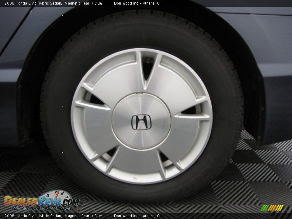 2008 Honda Civic Hybrid Sedan Magnetic Pearl / Blue Photo #26